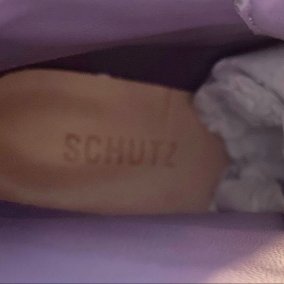 SCHUTZ Orly Croc-Print Lug-Sole Combat Boots Size 6B Sweet Lilac - Picture 9 of 10